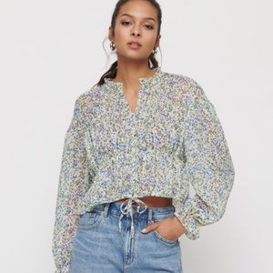 Chiffon front tie blouse